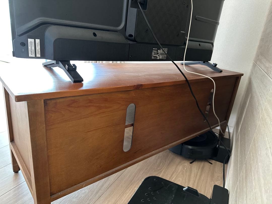 木製ガラス扉付きテレビ台