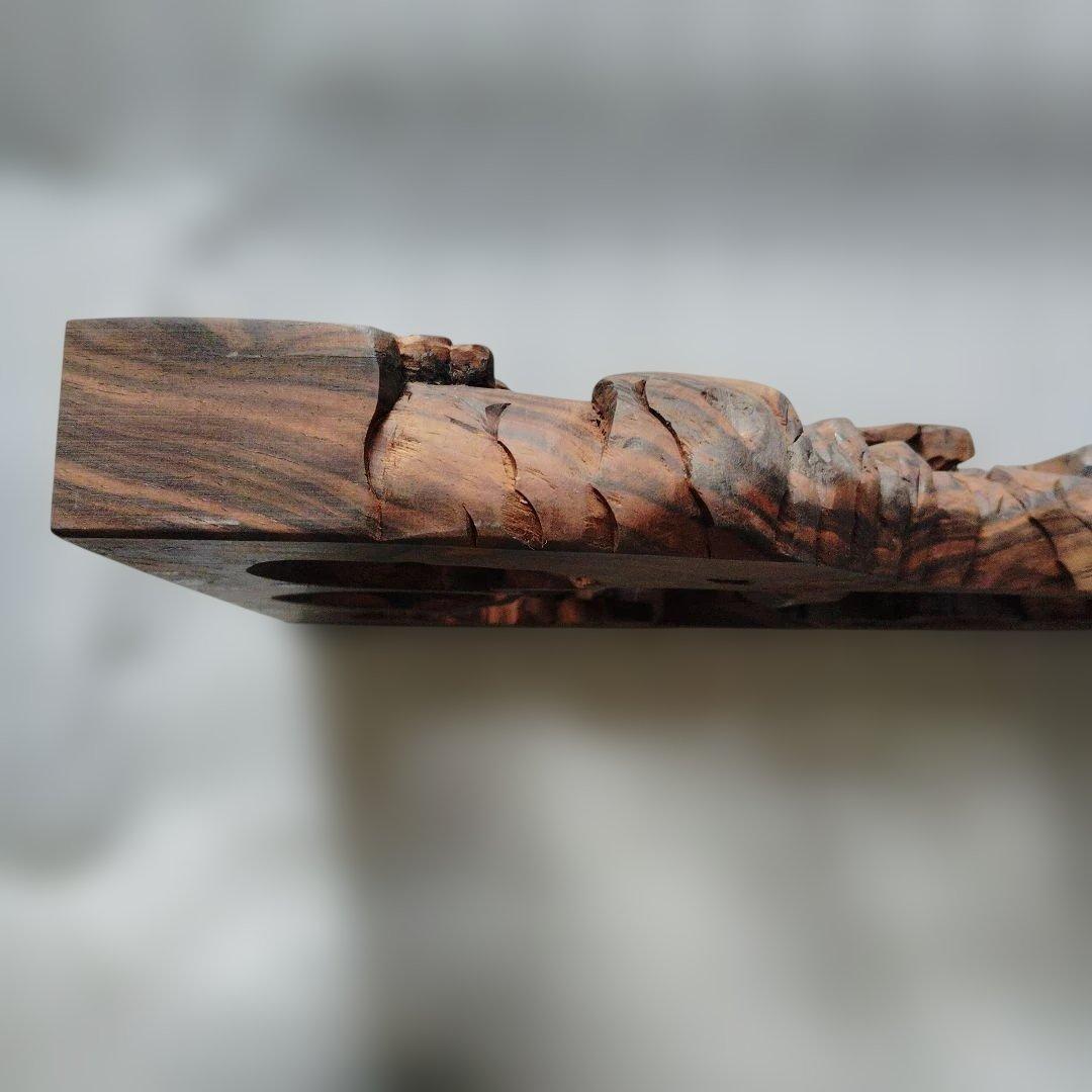 縞黒檀無垢欄間　仏壇用55cm巾