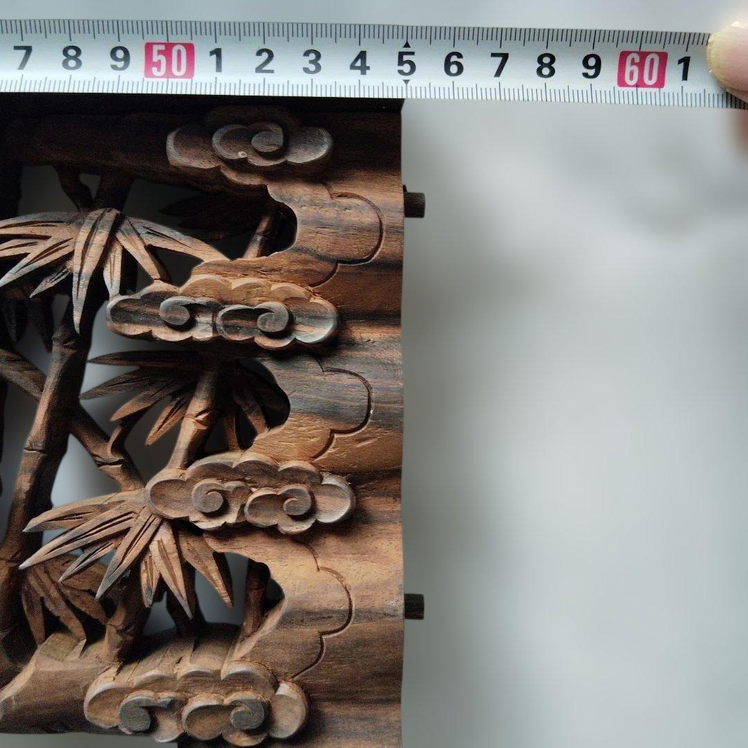 縞黒檀無垢欄間　仏壇用55cm巾