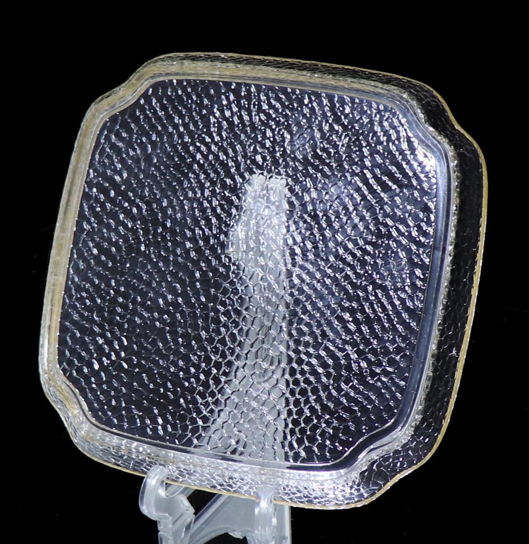 オールド・バカラ 稀少型 鱗カット装飾金彩トレー ゴールド クロコ アンティーク