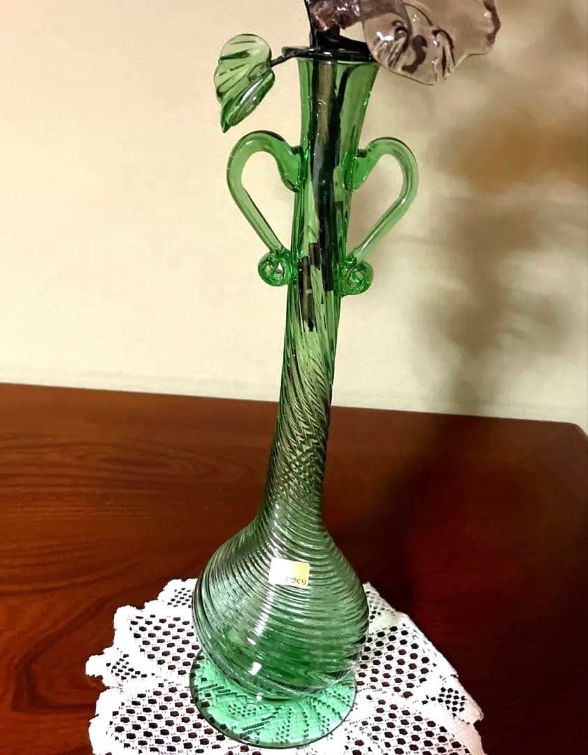 ガラス　朝顔　置物　夏小物　琉球ガラス　硝子　花　沖縄　手作り