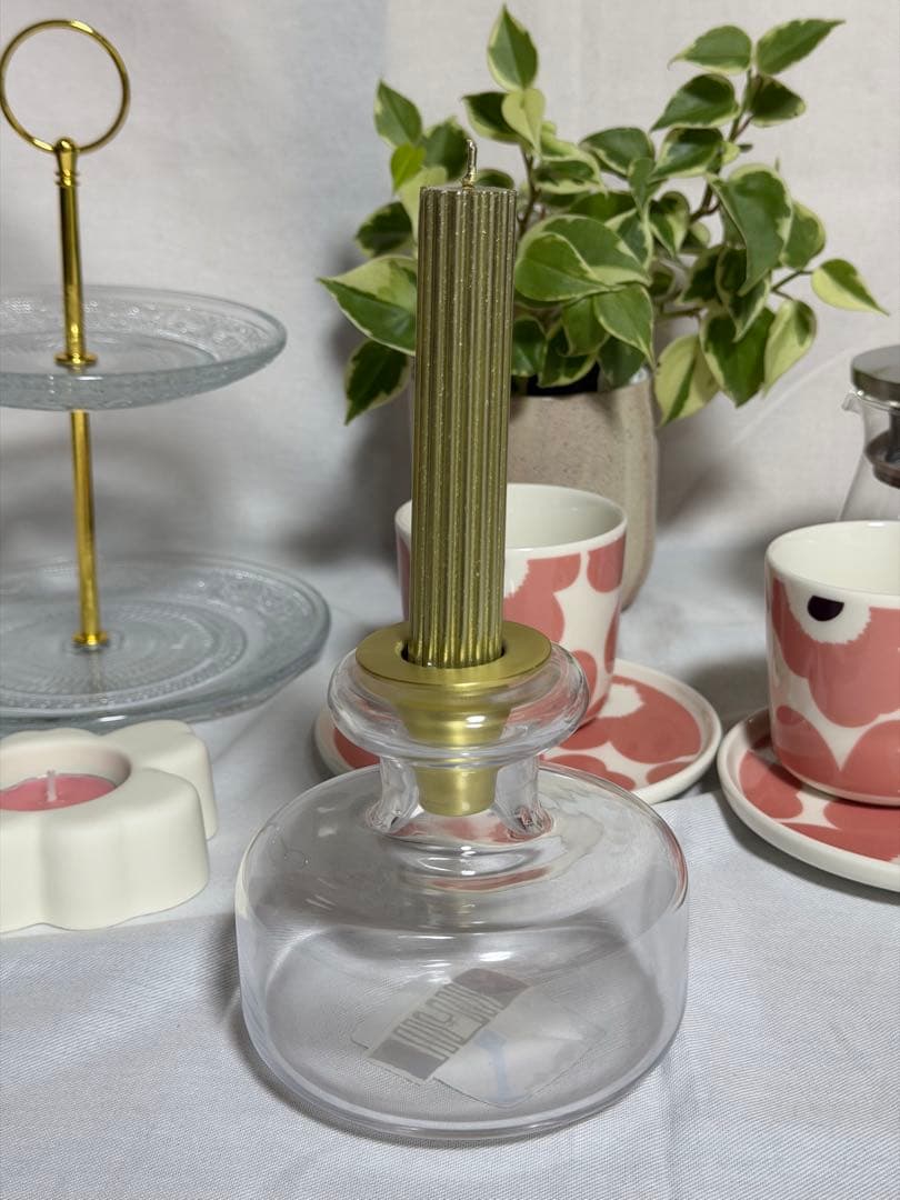 SALE!! marimekko Puteli キャンドルホルダー クリア箱付き