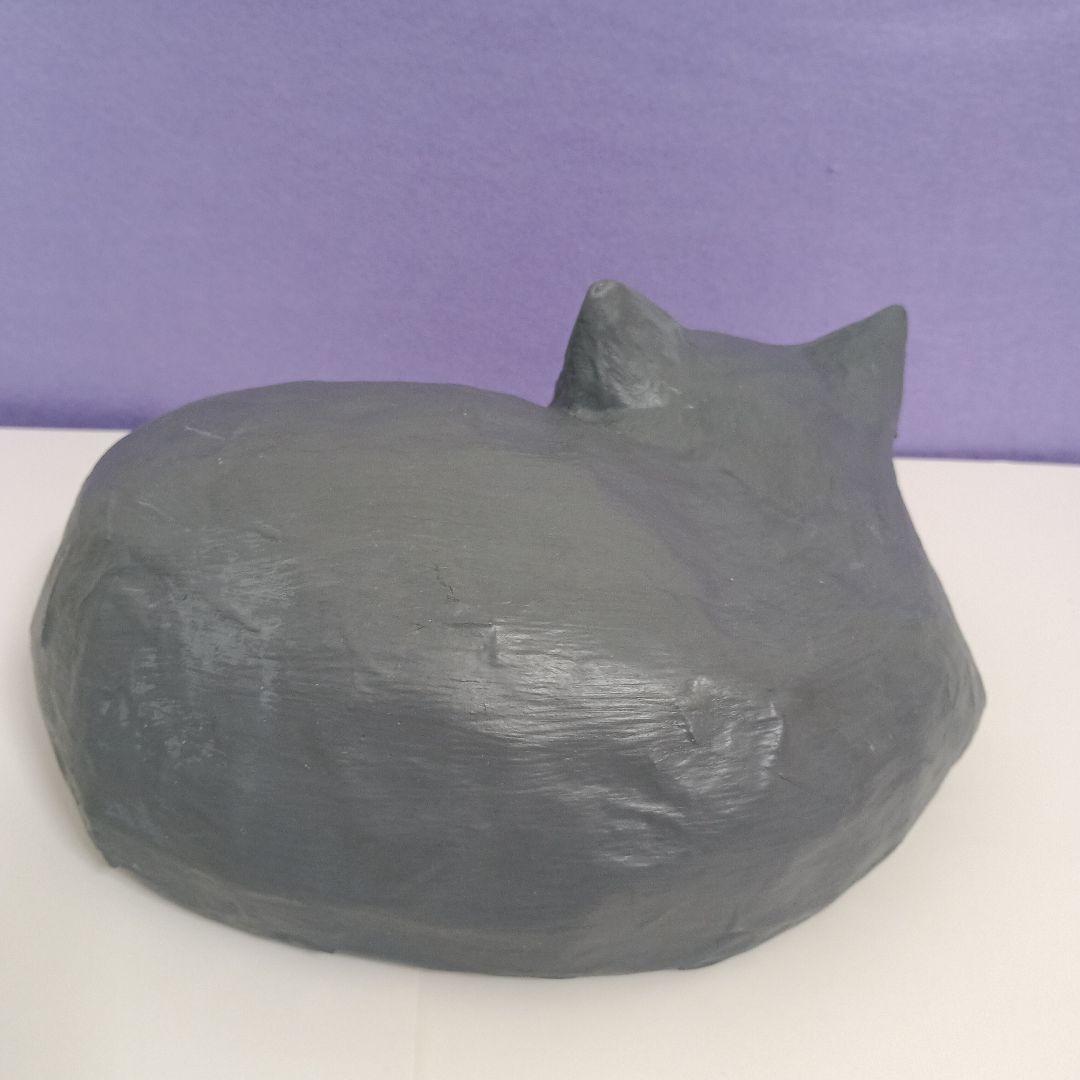 オリジナル 張り子ペット骨壷:眠り猫】グレー・シャム猫 - メルカリ