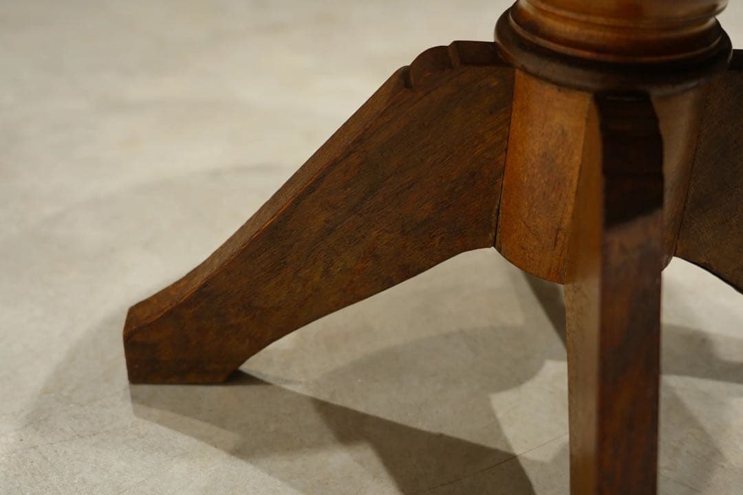 スツール　ピアノ椅子　回転椅子　楢材 大正時代　ドクターチェア