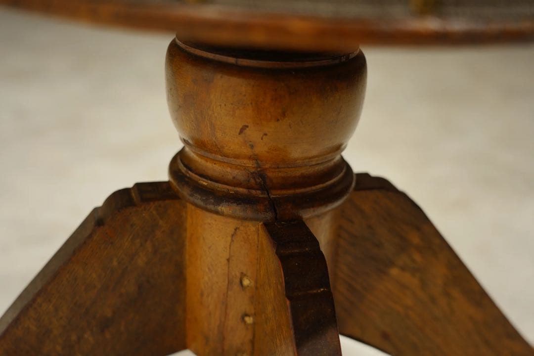 スツール　ピアノ椅子　回転椅子　楢材 大正時代　ドクターチェア