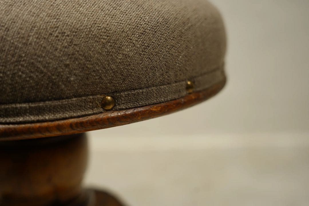 スツール　ピアノ椅子　回転椅子　楢材 大正時代　ドクターチェア