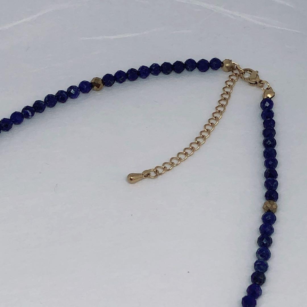 AAAラピスラズリ4mm&磁気ヘマタイト4mmネックレス45cm＋アジャスター