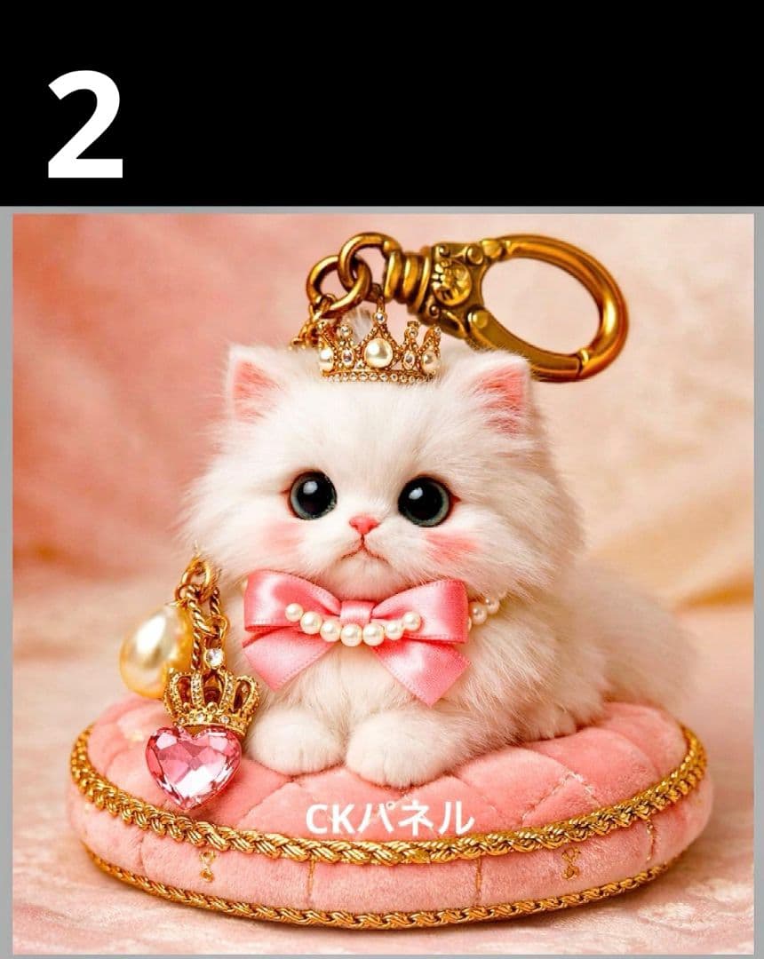 オーダーページ ハンカチ 232 キーチェーンねこちゃん柄ハンドメイド2