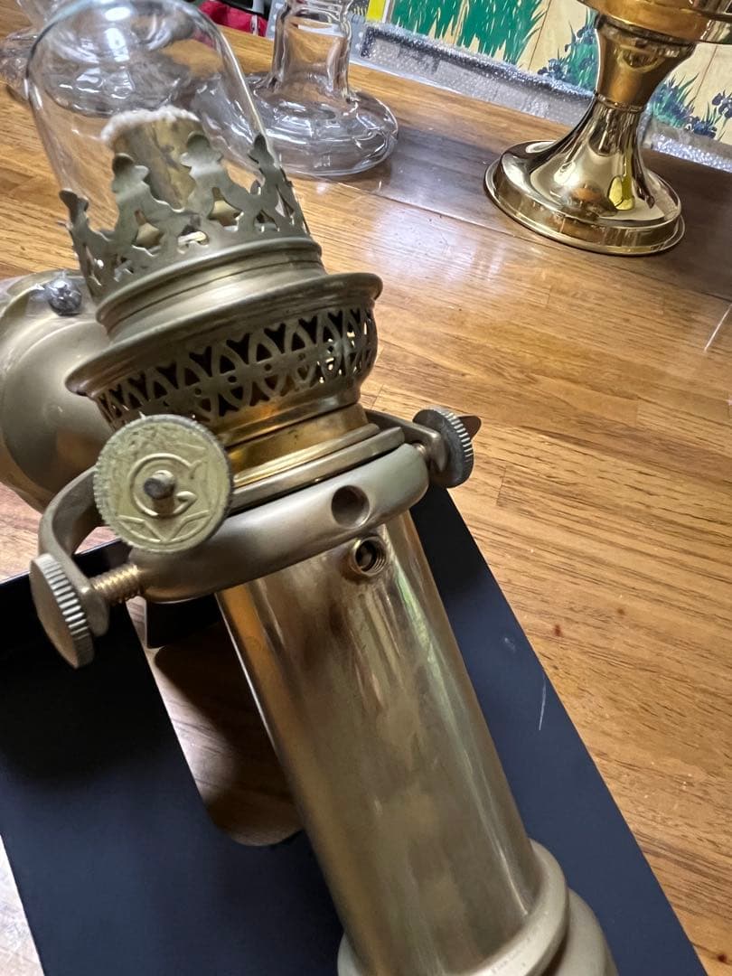 セール　希少　ヴィンテージ　アンティーク 真鍮製　壁掛けオイルランプ