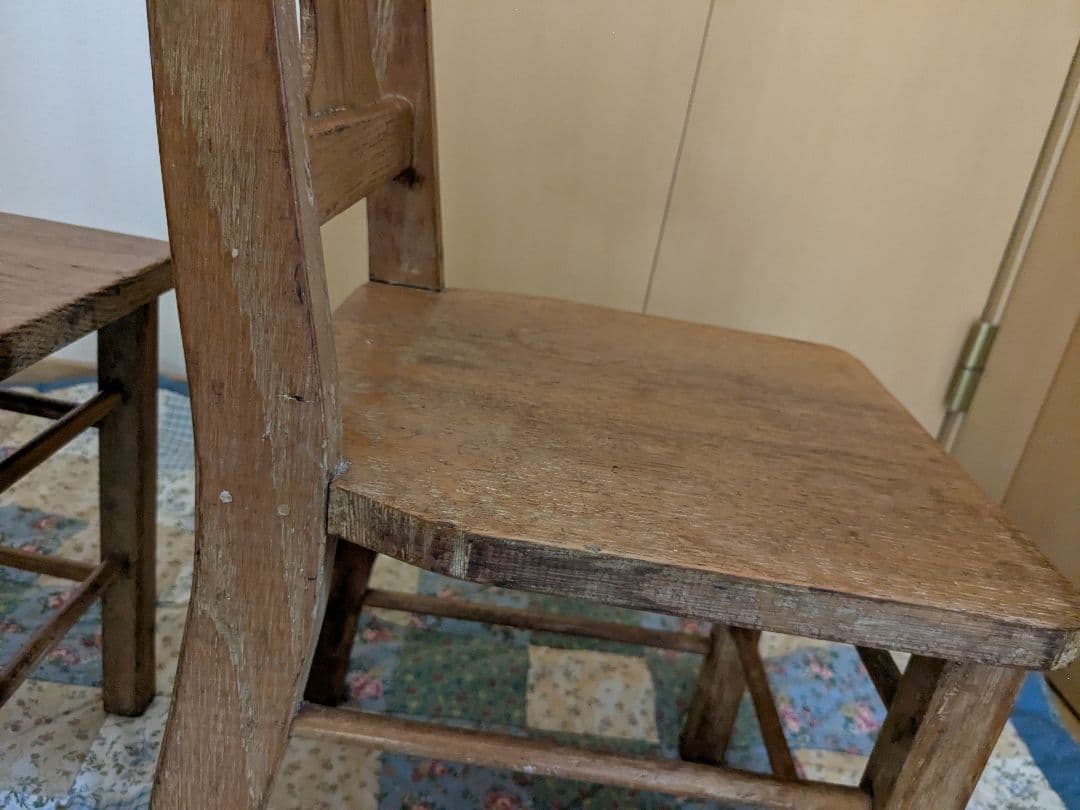 USAアンティーク　木製チャイルドChair　２脚セット　子供椅子セット