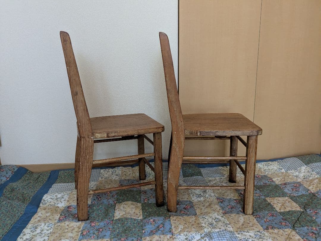 USAアンティーク　木製チャイルドChair　２脚セット　子供椅子セット