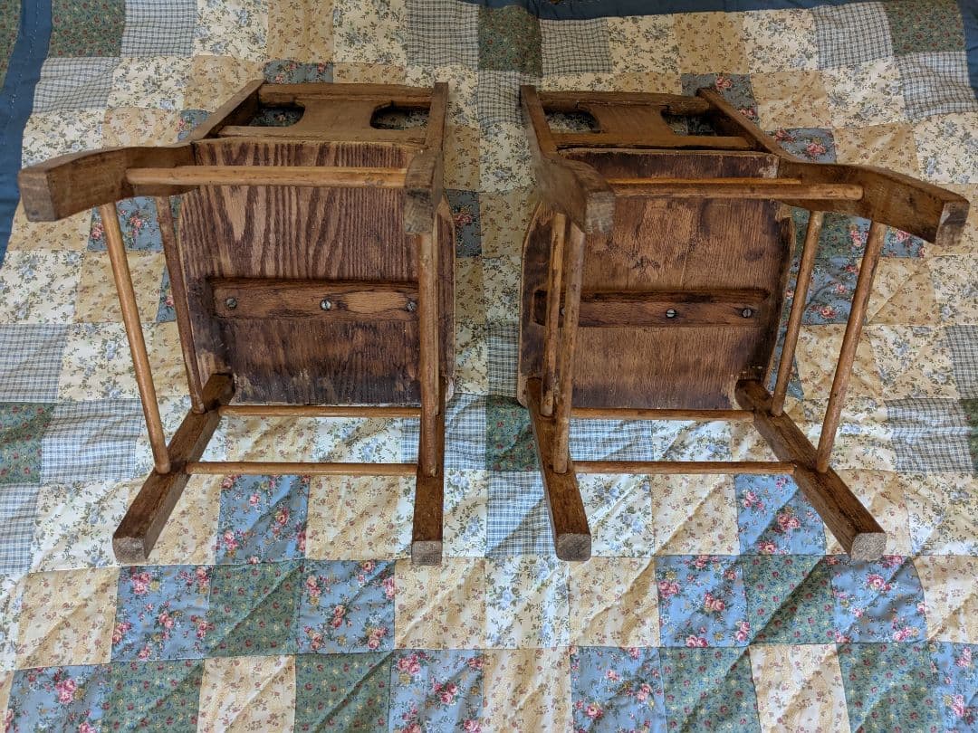 USAアンティーク　木製チャイルドChair　２脚セット　子供椅子セット