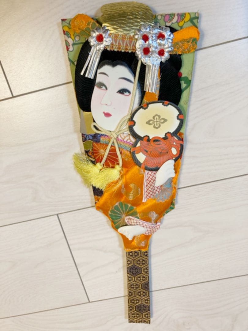 新品　未使用　お正月飾り　レトロ　羽子板　2枚組　舞妓