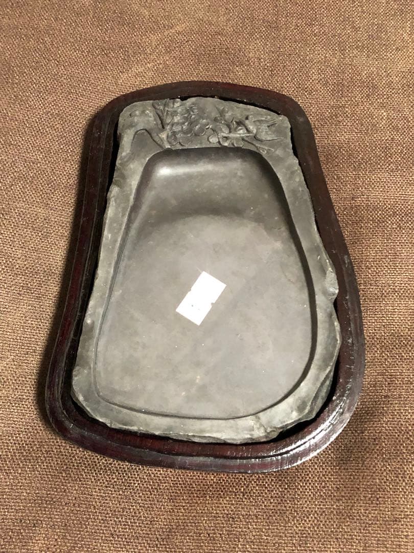 端渓名硯 中国 梅 鳥 刻 書道具 中国四大名硯 骨董 硯 CHINA - メルカリ