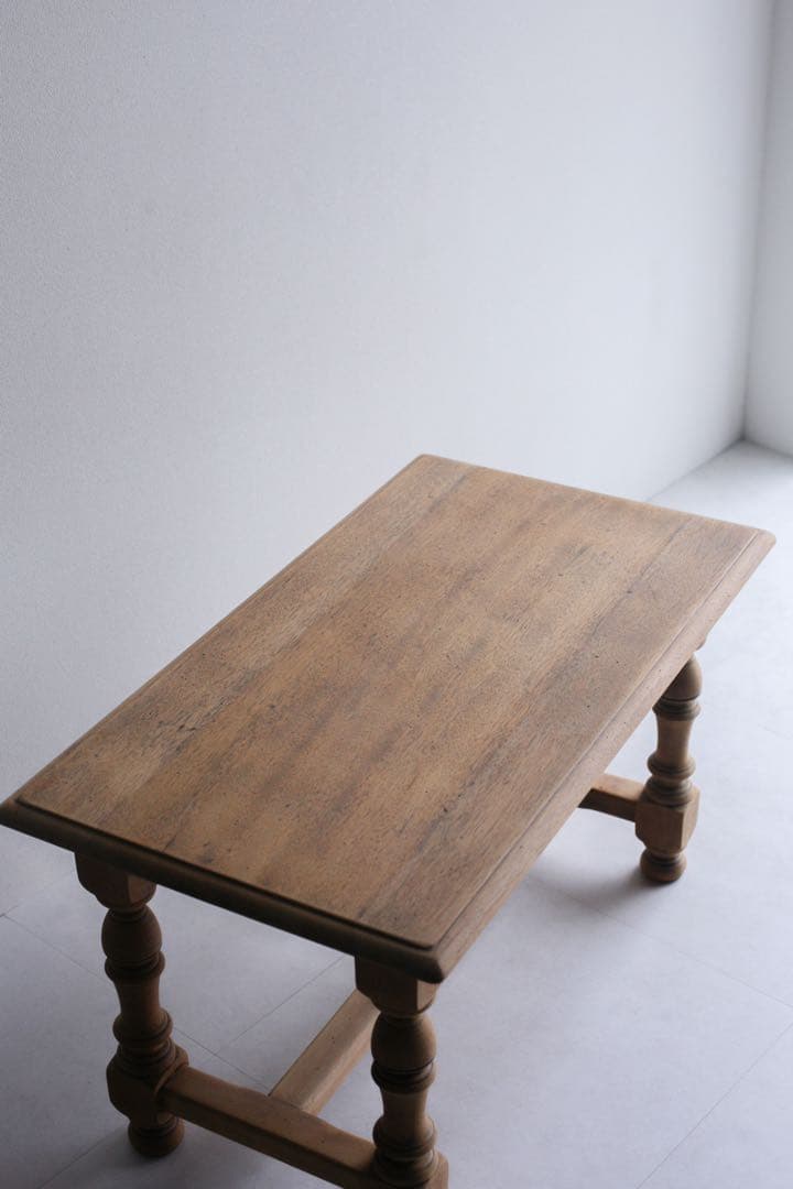 フランス ローテーブル サイドテーブル 無垢財 オーク材 ブロカント 古