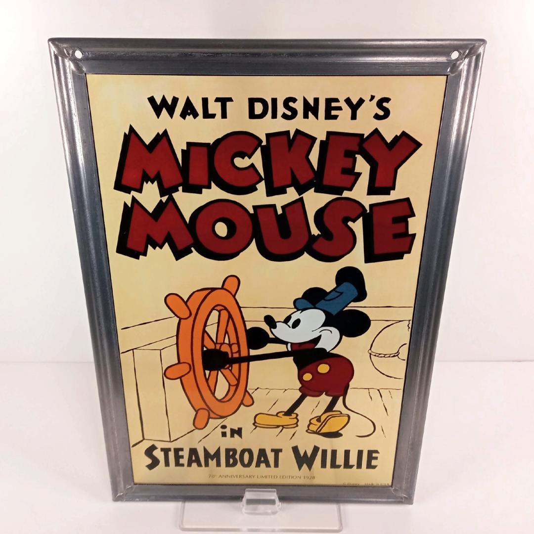新品ディズニー ミッキー蒸気船ウィリー７０周年ステンドグラスbグラスマスターズ社