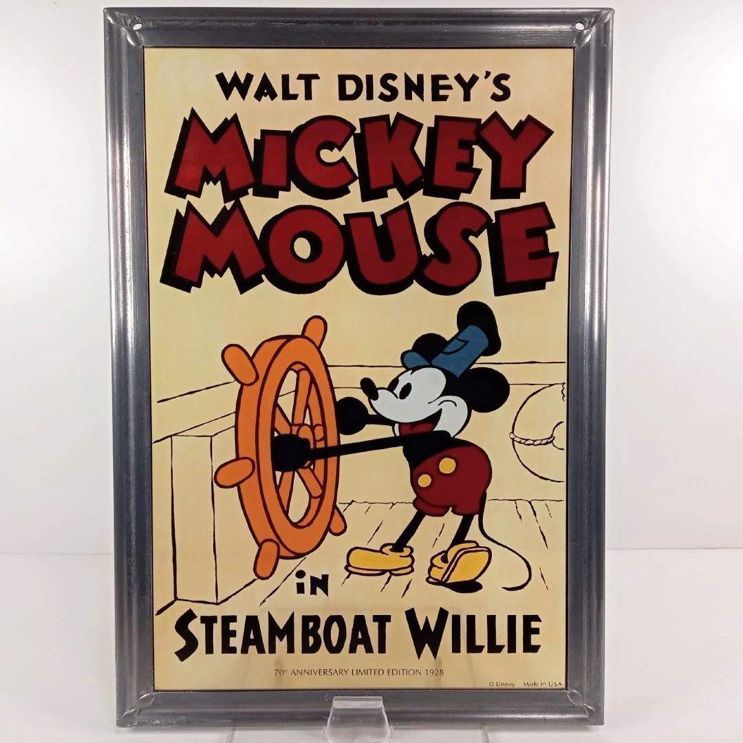 新品ディズニー ミッキー蒸気船ウィリー７０周年ステンドグラスbグラスマスターズ社