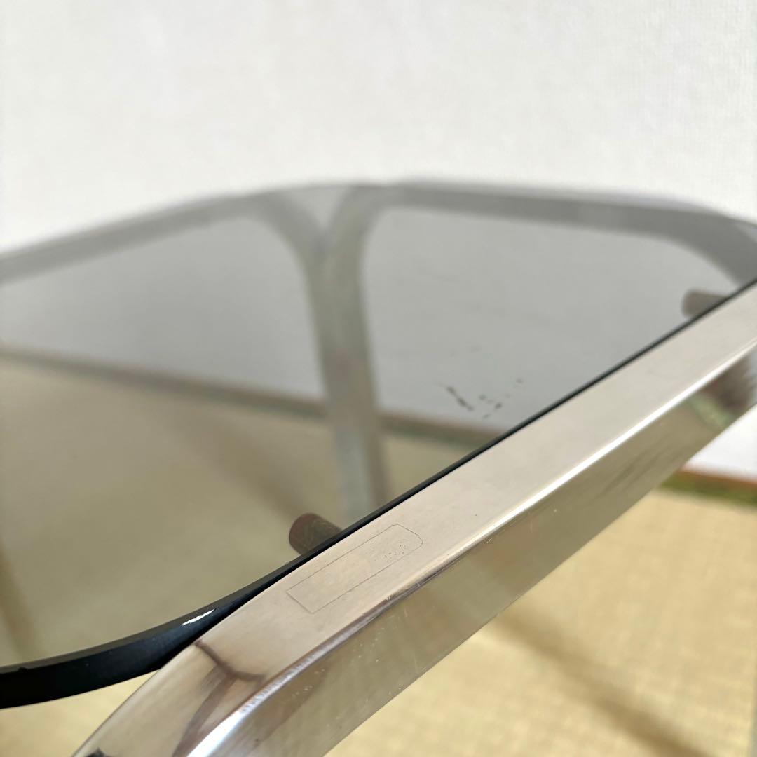 ミッドセンチュリー アイアンフレーム コーヒーテーブル ガラステーブル レトロ