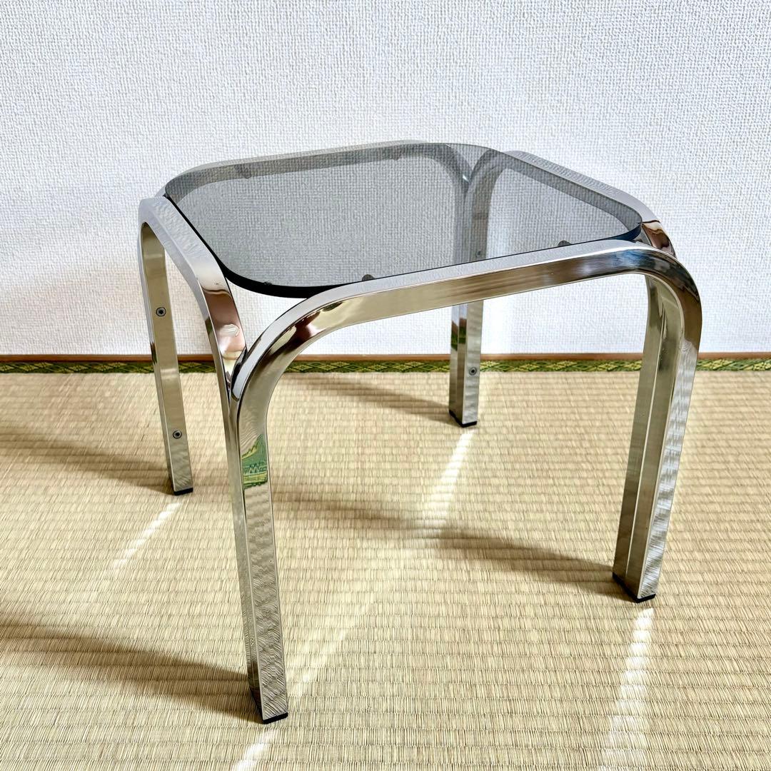 ミッドセンチュリー アイアンフレーム コーヒーテーブル ガラステーブル レトロ