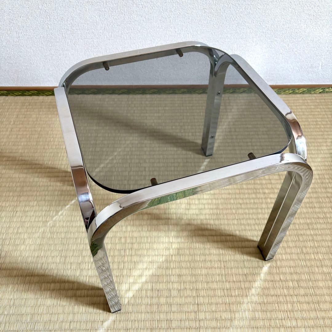 ミッドセンチュリー アイアンフレーム コーヒーテーブル ガラステーブル レトロ