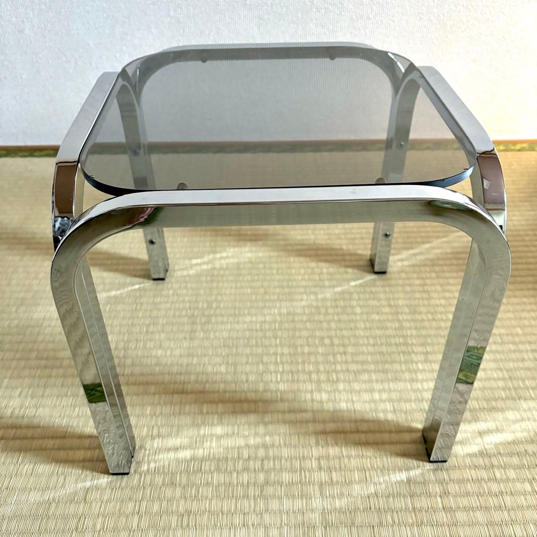 ミッドセンチュリー アイアンフレーム コーヒーテーブル ガラステーブル レトロ