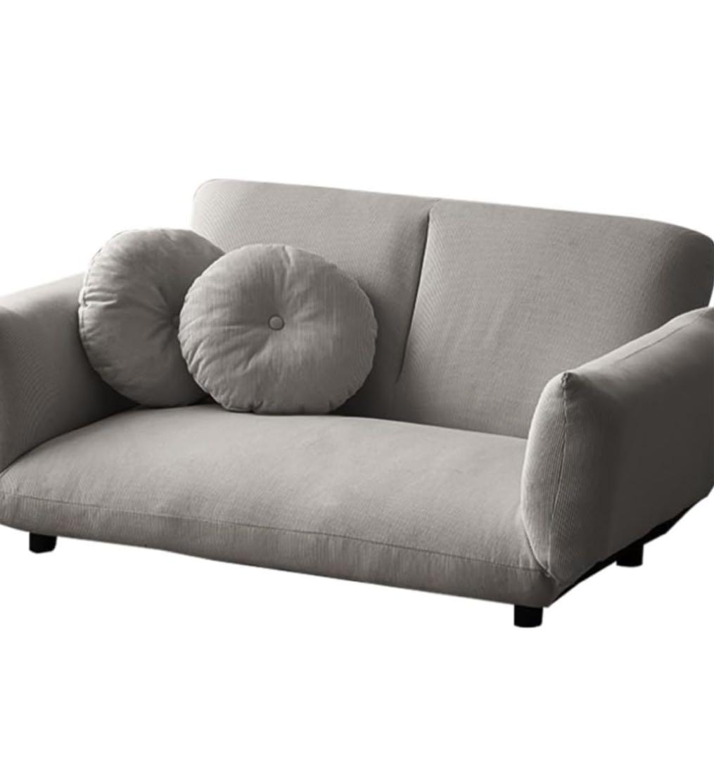 グレー 2人掛けソファ 背面調整可能