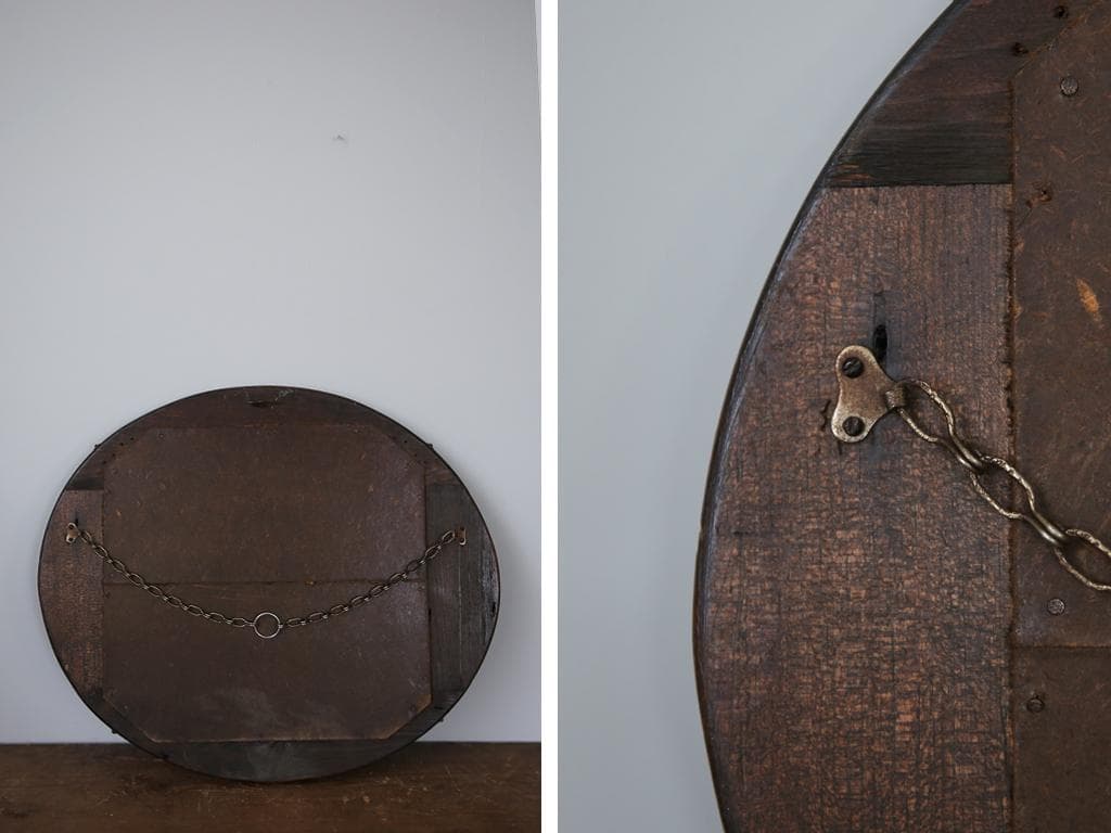 英国アンティーク壁掛けカッティングミラー/ベベルドミラー/鏡(85-257-3)