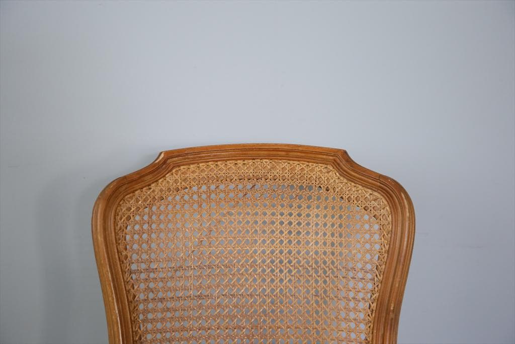 フランスアンティーク猫脚ダイニングチェア/椅子イス/籐ラタン(90-190-1)