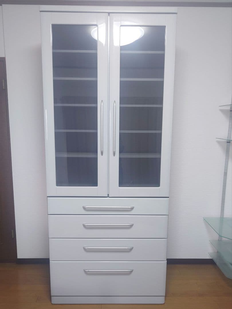 【引取り2/25まで】食器棚 キッチンボード ライトグレー ニトリ