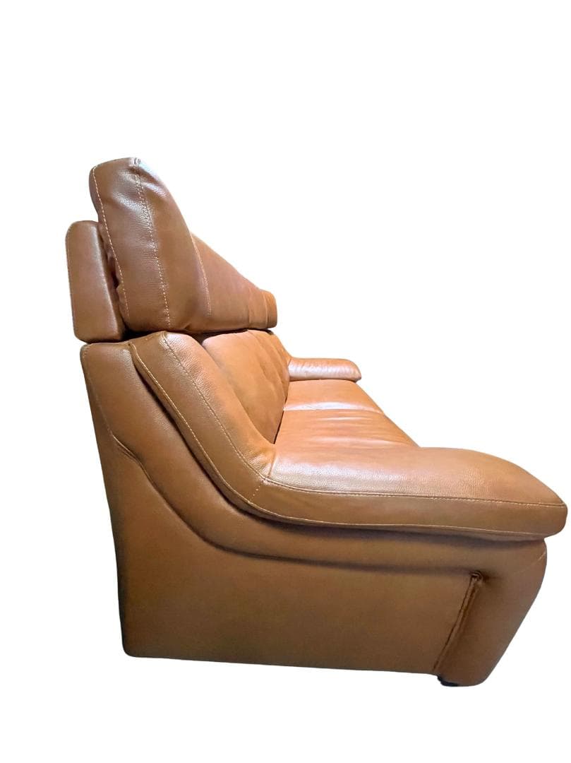 二人掛け ソファ レザー調 キャメル色 美品