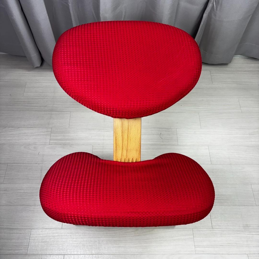 【美品】　バランスチェア　イージー　レッド　カバー付き