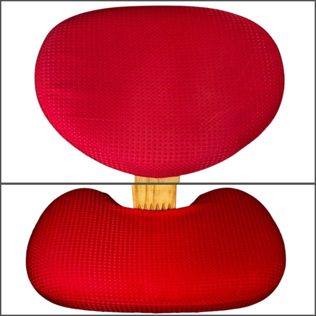 【美品】　バランスチェア　イージー　レッド　カバー付き