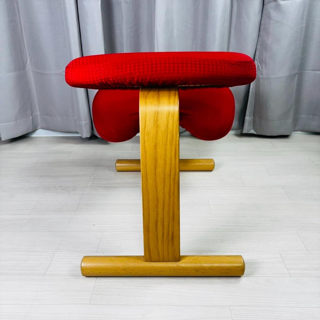 【美品】　バランスチェア　イージー　レッド　カバー付き