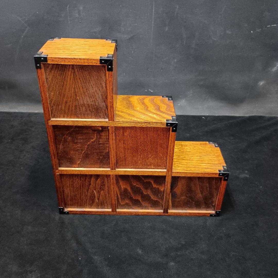 欅木製 階段型ラック