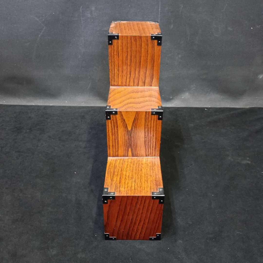 欅木製 階段型ラック