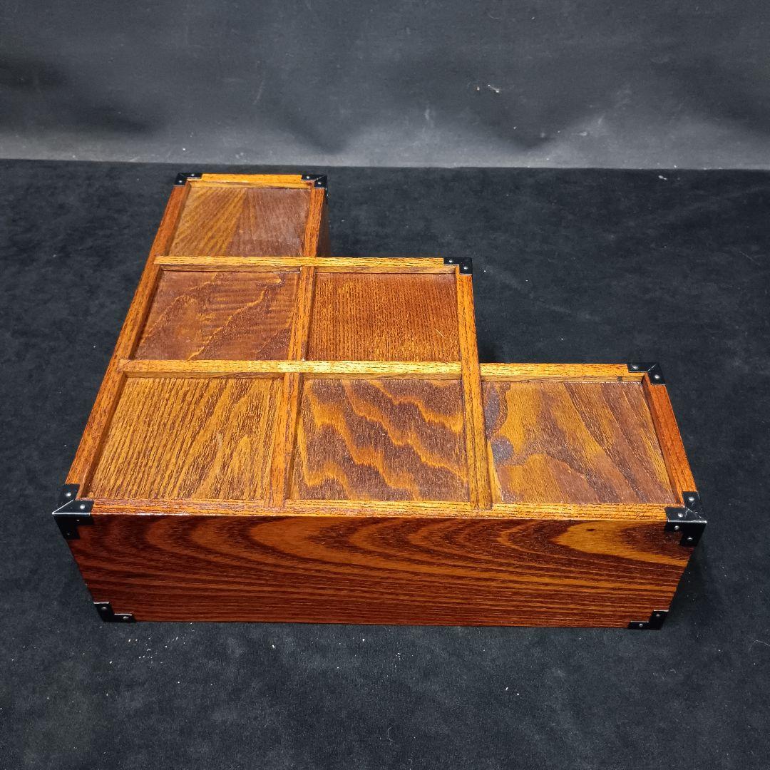 欅木製 階段型ラック