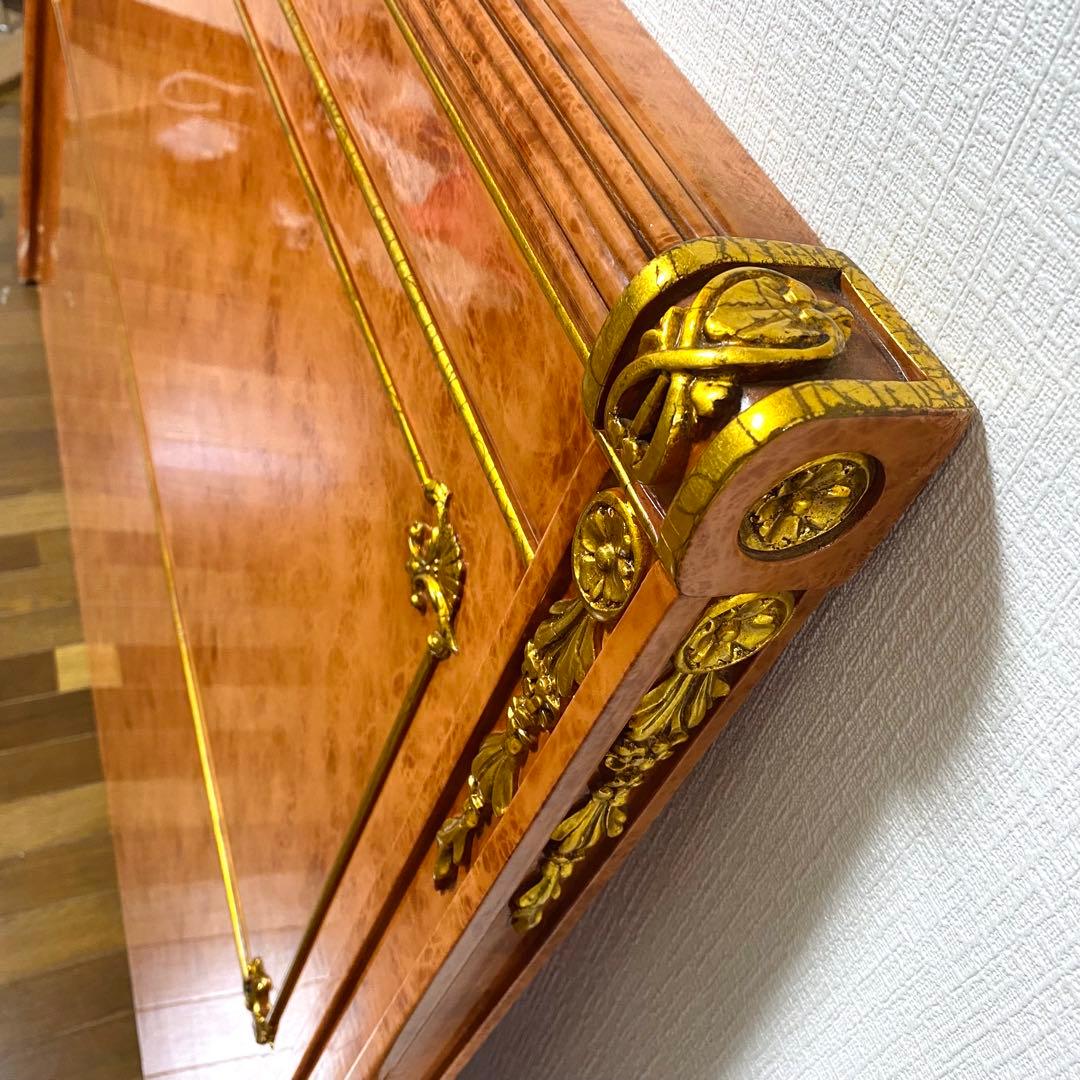 イタリア製 ヴィンテージ バロック ゴールド 彫刻 キングベッド ヘッドボード