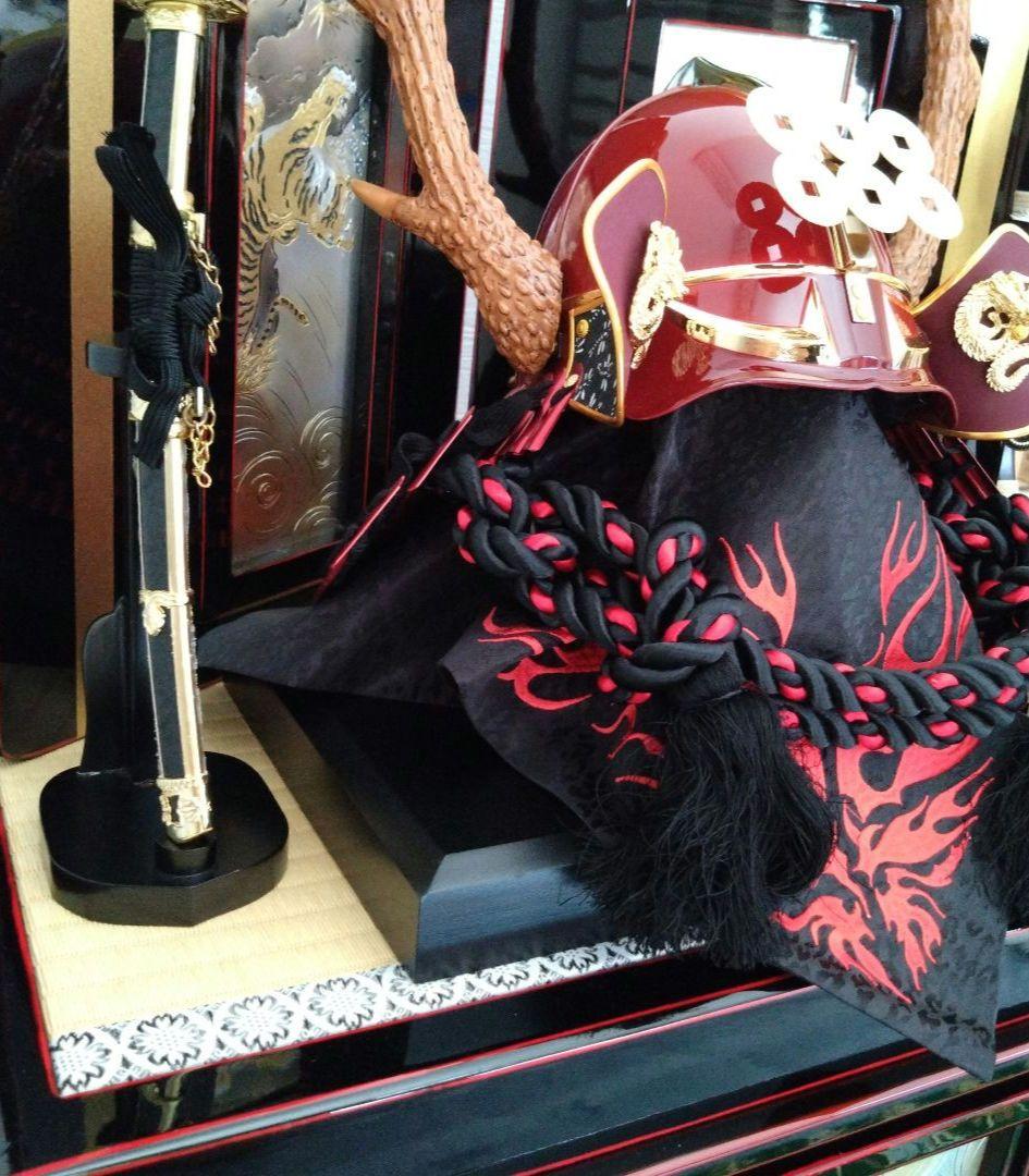 半額以下　五月人形　25号　玉雅作　真田幸村　着用兜　収納兜飾り　初節句　弓　刀