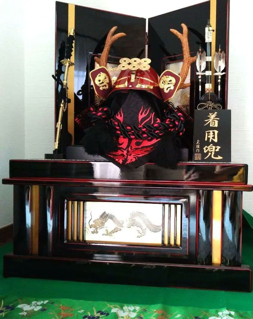 半額以下　五月人形　25号　玉雅作　真田幸村　着用兜　収納兜飾り　初節句　弓　刀