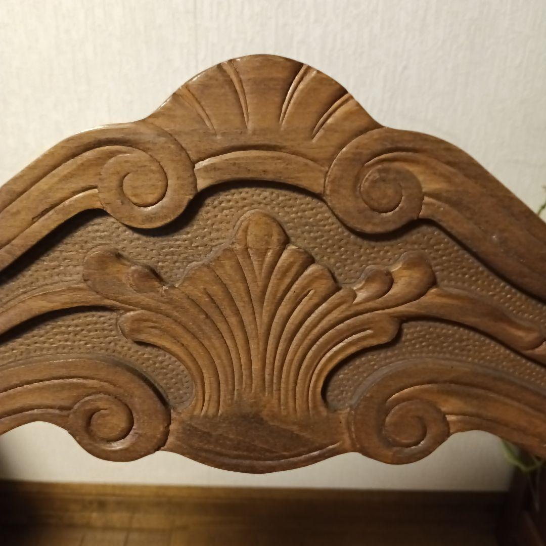 イタリア伝統家具アンティークサヴォナローラ折りたたみチェアブラウンリング装飾