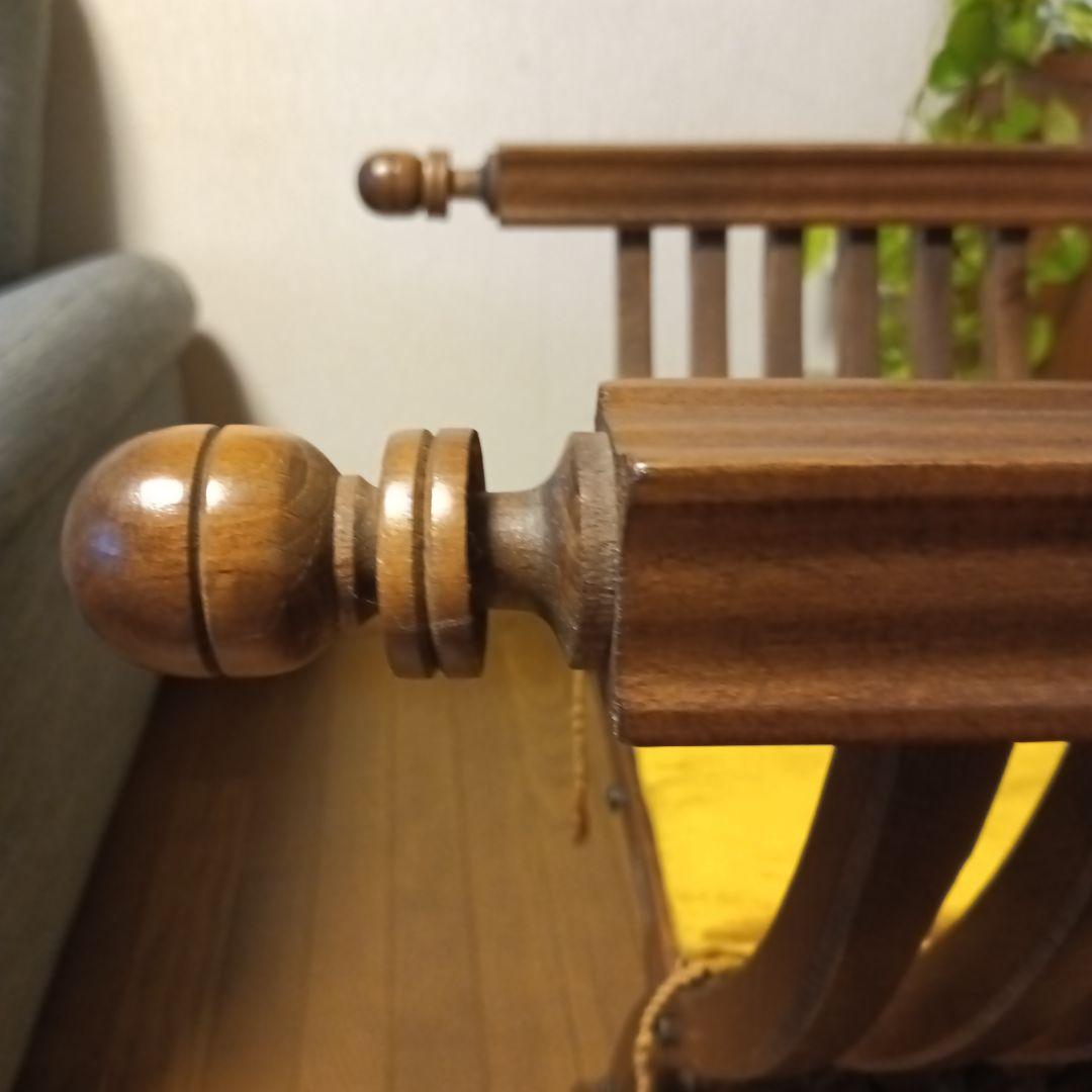 イタリア伝統家具アンティークサヴォナローラ折りたたみチェアブラウンリング装飾