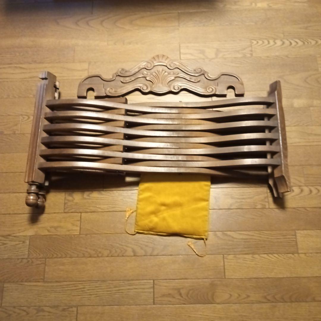 イタリア伝統家具アンティークサヴォナローラ折りたたみチェアブラウンリング装飾