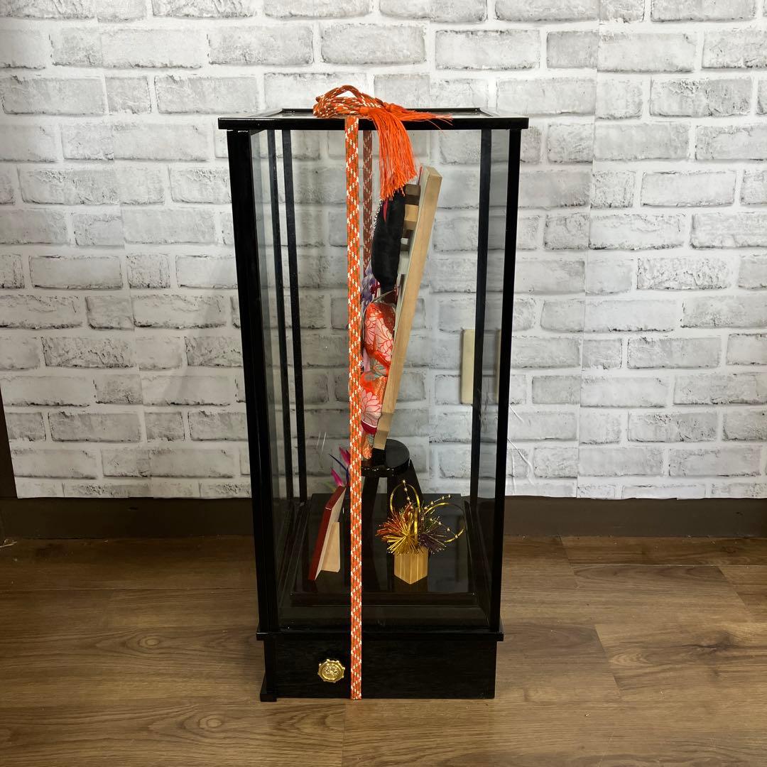 A-4 昭和レトロ 美品 正月飾り 羽子板 ケース飾り 花堤 藤娘 縁起物 工芸