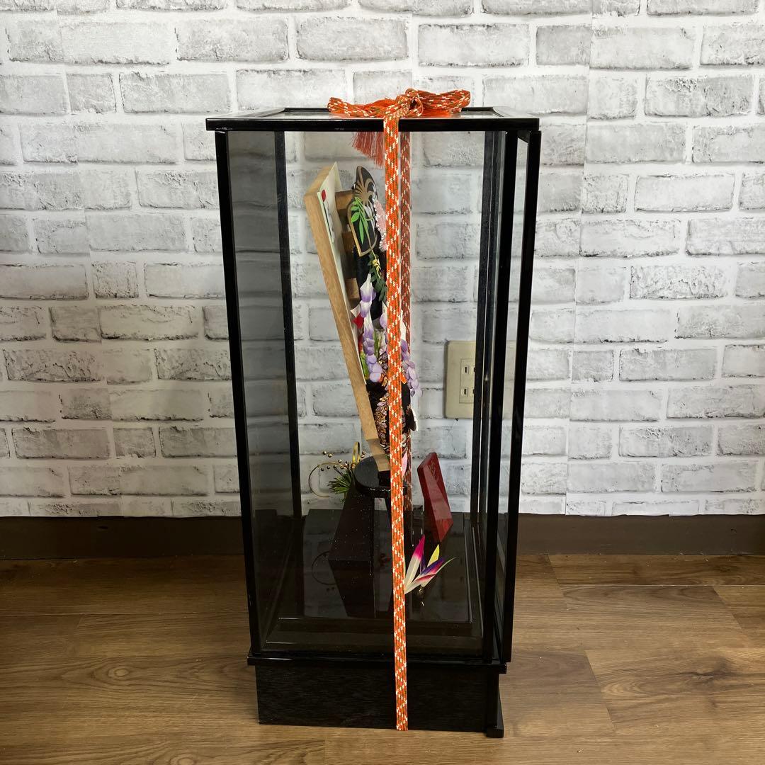 A-4 昭和レトロ 美品 正月飾り 羽子板 ケース飾り 花堤 藤娘 縁起物 工芸