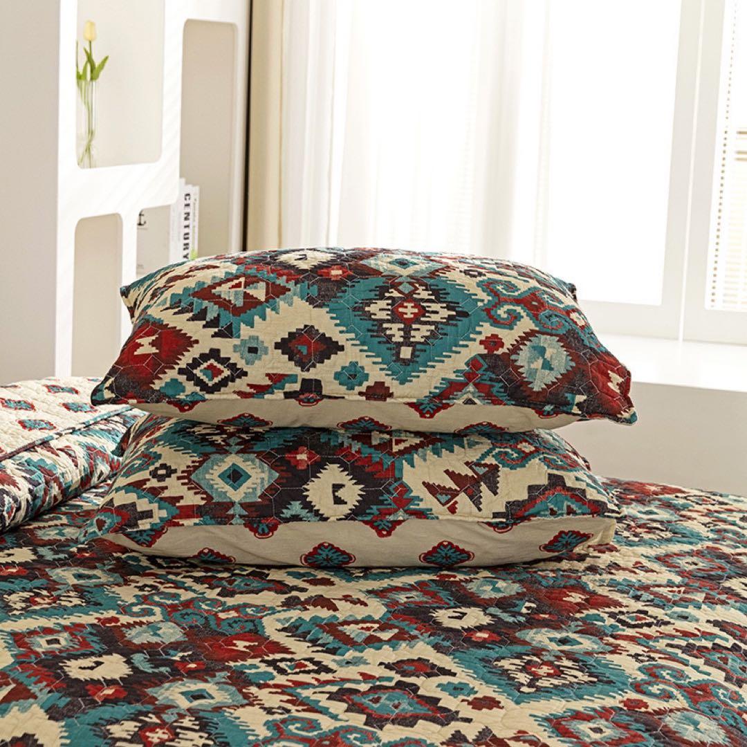 キルトベッドカバー3点セット綿マルチカバー キルティング 615