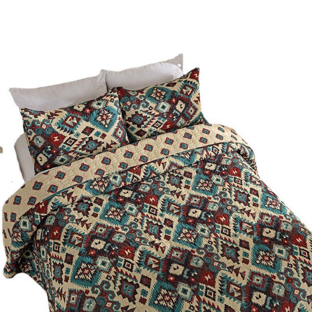 キルトベッドカバー3点セット綿マルチカバー キルティング 615