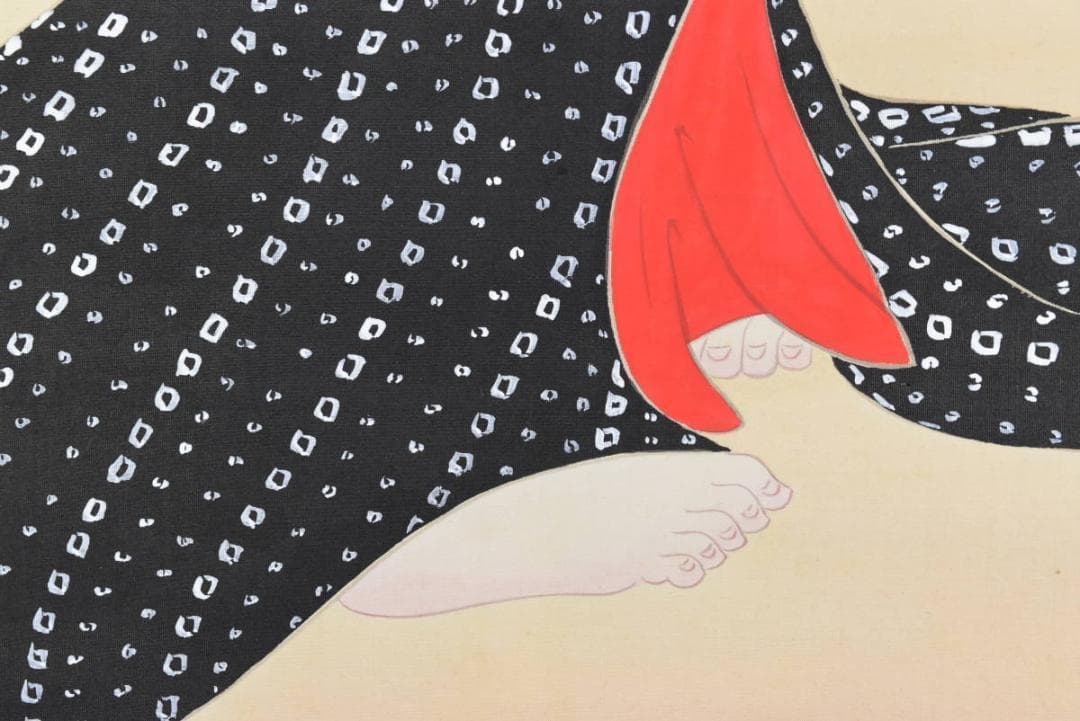 【真作】光龍/湯上り美人図/掛軸☆宝船☆AA-976