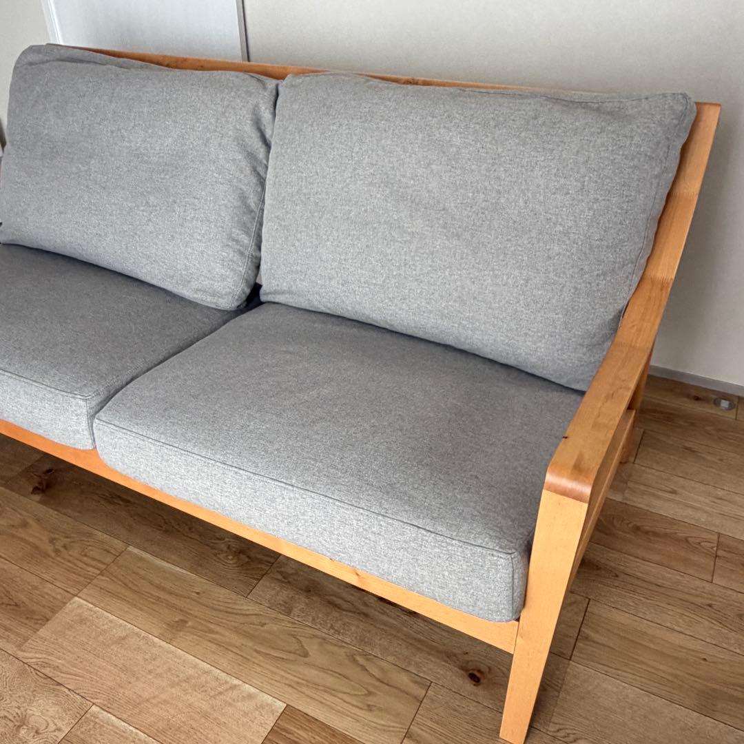 ニトリ　アルナス　3人用ソファ　グレー／ライトブラウン