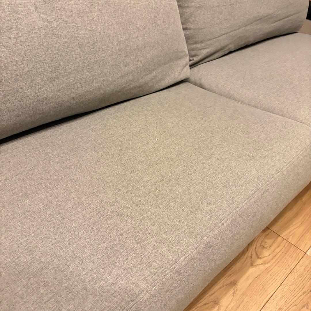 ニトリ　アルナス　3人用ソファ　グレー／ライトブラウン