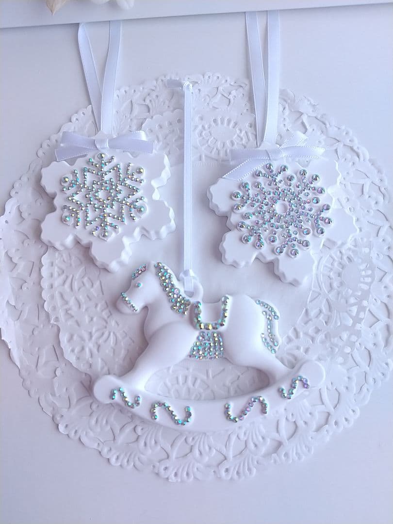 X'masアロマストーン木馬&雪結晶